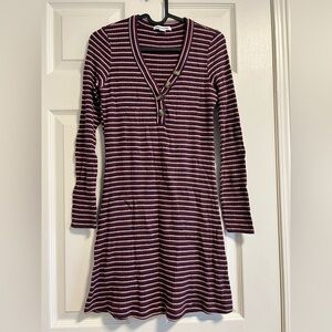American Eagle Outfitters Burgundy and Pink Striped Top